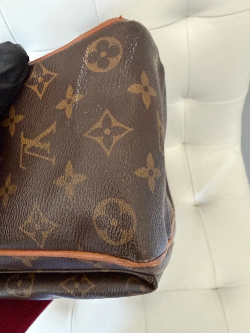 Louis Vuitton Brown Monogram Canvas Briefcase with Tan Leather Handles